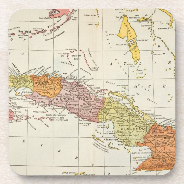 PORTA-COPO MAPA: CUBA, 1900 (Frente)