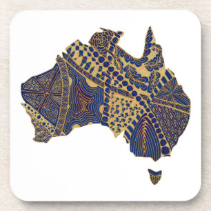 Porta-copo Mapa da Austrália - Azul-azul-vermelho