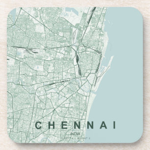 Porta-copo Mapa da Cidade de Chennai na Índia com Design Mini