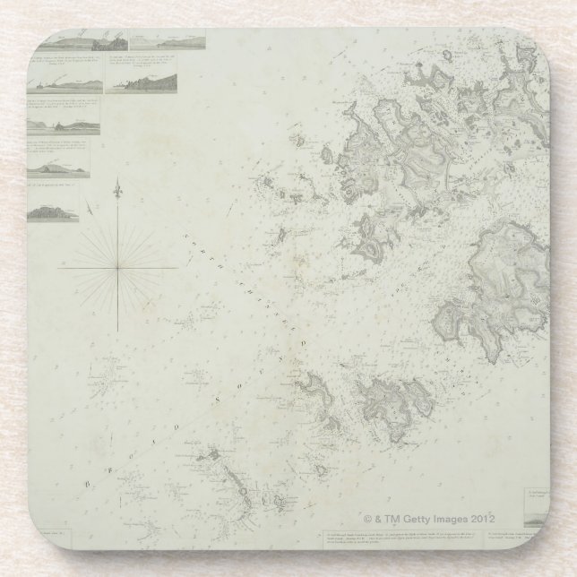 Porta-copo Mapa das ilhas de Scilly em Grâ Bretanha (Frente)