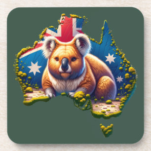 Porta-copo Mapa de bandeira do Urso Koala, na Austrália