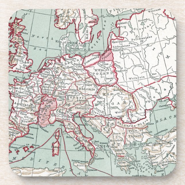 Porta-copo MAPA De EUROPA, século XII (Frente)