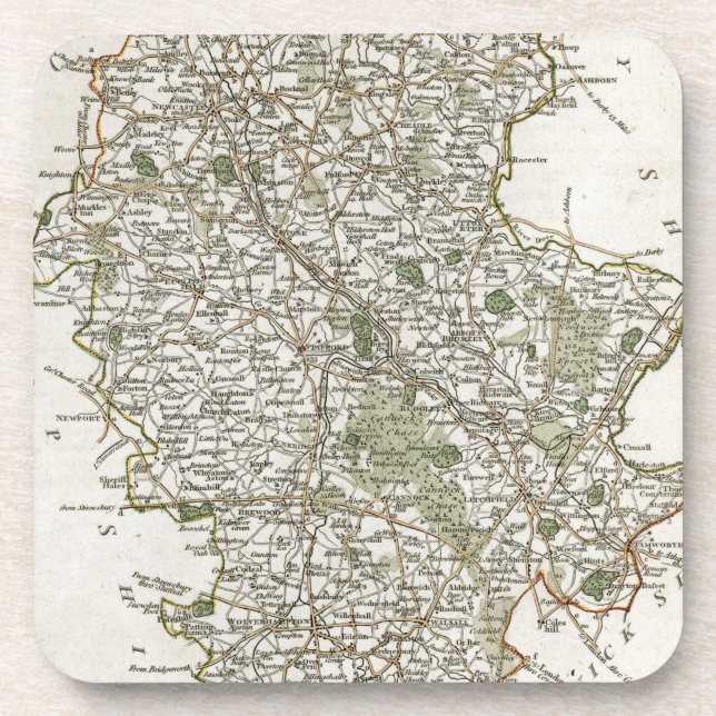 PORTA-COPO MAPA DE STAFFORDSHIRE, 1793 (Frente)