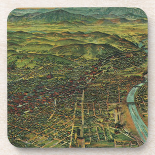 Porta-copo Mapa de Vintage em Los Angeles, Califórnia e Rio