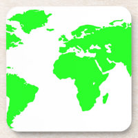 Mapa do Mundo Branco Verde