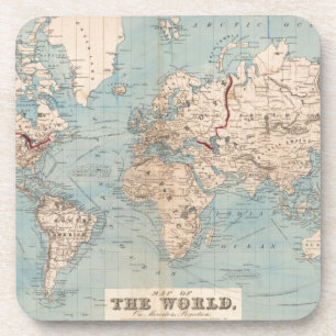 Porta-copo Mapa do mundo na projeção do Mercator