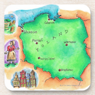 Porta-copo Mapa do Polônia