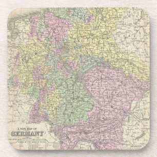 Porta-copo Mapa do vintage de Alemanha (1853)
