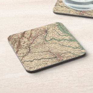 Porta-copo Mapa dos campos de batalha da Guerra Civil de Vint
