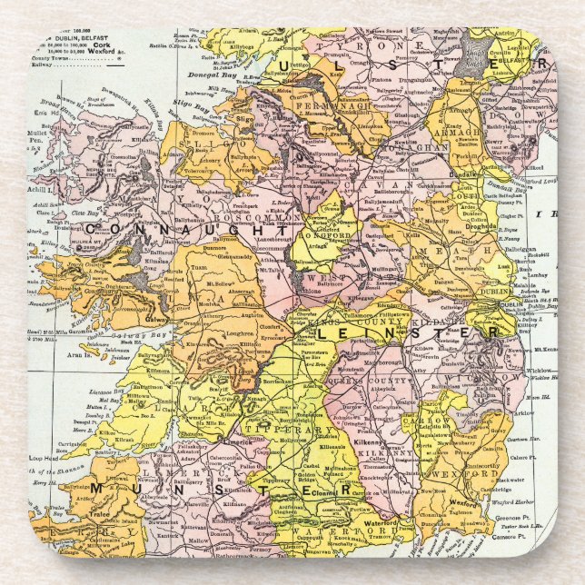 Porta-copo MAPA: IRELAND, c1890 (Frente)
