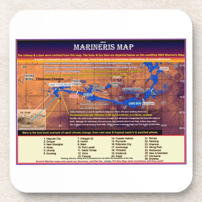Porta-copo Mapa Mars Marineris (Frente)