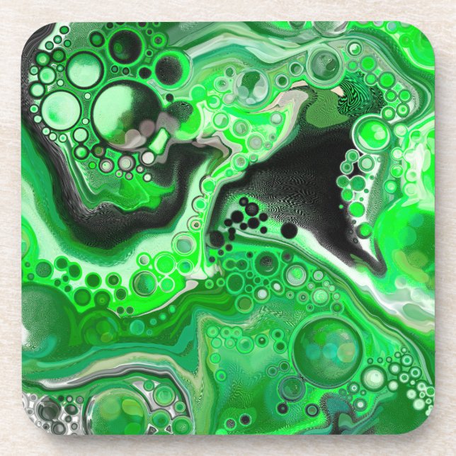Porta-copo Marble Art digital verde (Frente)