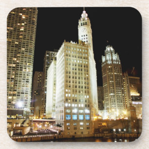 Porta-copo Marco famoso de Chicago na noite