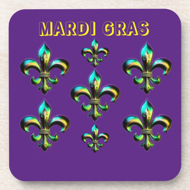 Porta-copo Mardi Gras Fleur De Lis (Frente)