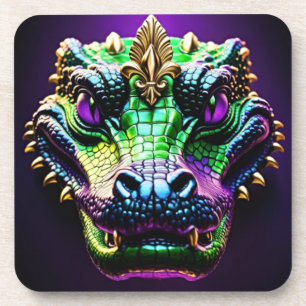Porta-copo Mardi Gras Gator Design