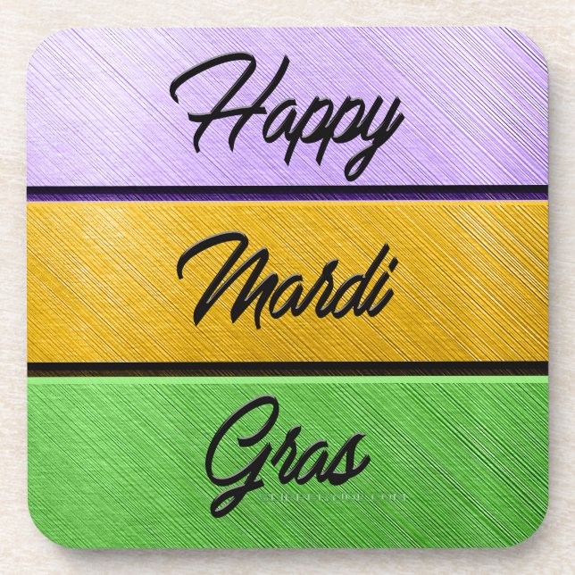 Porta-copo Mardi Gras roxo de ouro verde s (Frente)