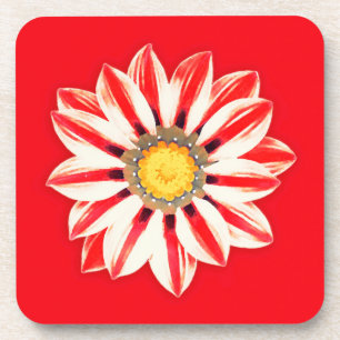 Porta-copo Margarida Africana/Gazânia - Vermelha e branca ri