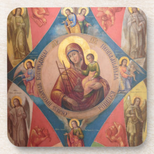 Porta-copo Maria, Jesus e Anjos