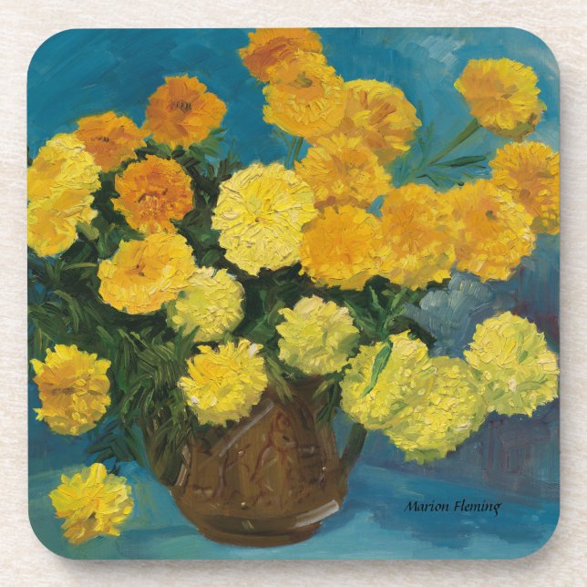 Porta-copo Marigolds Amarelos Blooming (Frente)