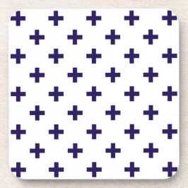 Porta-copo Marinho azul polka cruza em branco