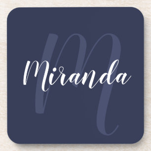 Porta-copo Marinho Blue Personalized Monograma e Nome