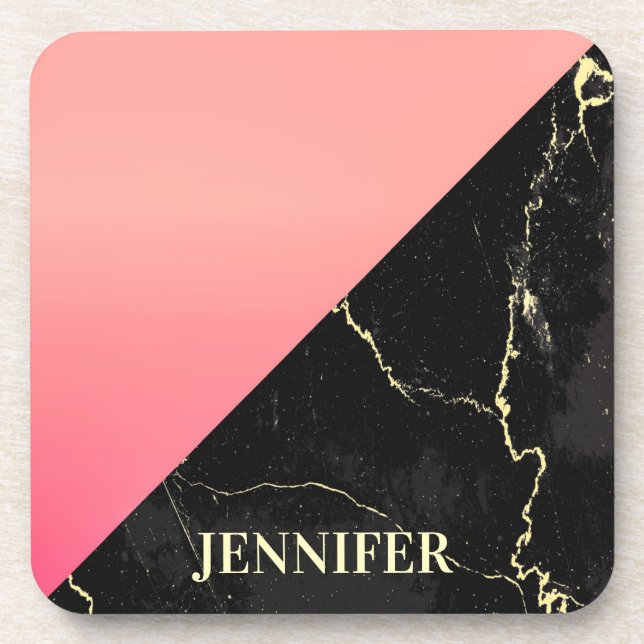 Porta-copo Mármore Negro (Frente)