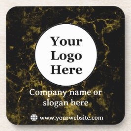 Porta-copo Mármore negro e dourado