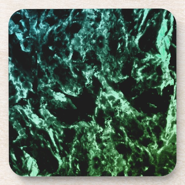 Porta-copo Mármore Verde em Preto (Frente)