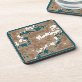 Porta-copo Marrom abstrato Earth Camouflage