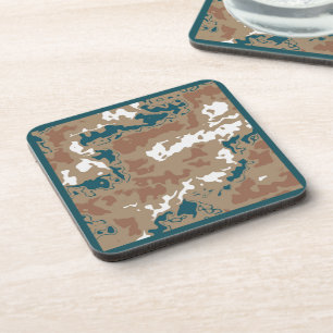 Porta-copo Marrom abstrato Earth Camouflage