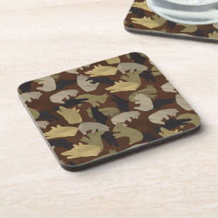 Porta-copo Marrom da Camuflagem Animal Silhouette