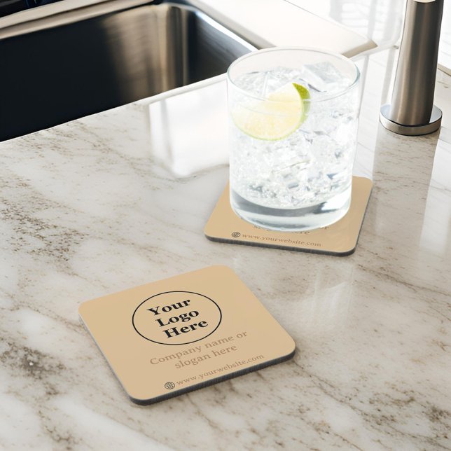 Porta-copo Marrom elegante simples (Criador carregado)