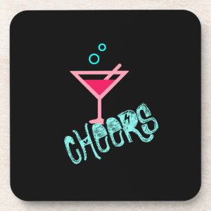 Porta-copo Martini - Arte de Pop, Rosa e Turquesa com Álcool