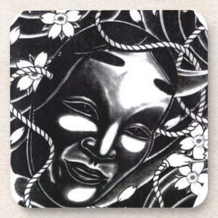 Porta-copo Máscara Oni Kabuki