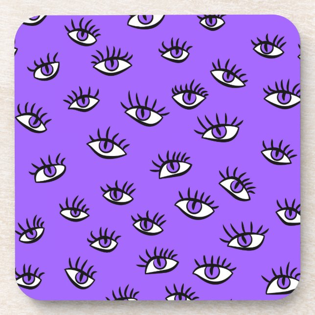 Porta-copo Mau de Olhos Roxos do Dia das Bruxas (Frente)