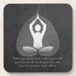 Porta-copo Meditação de Instrutor Yoga Pose Bodhi Leaf Citaçõ