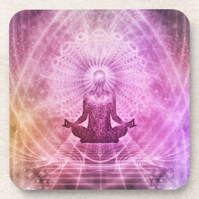 Porta-copo Meditação Zen Yoga Lotus Espiritual (Frente)