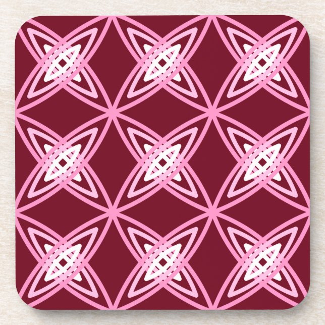 Porta-copo Meio século Atômica Moderno - Vinho Borgonha (Frente)