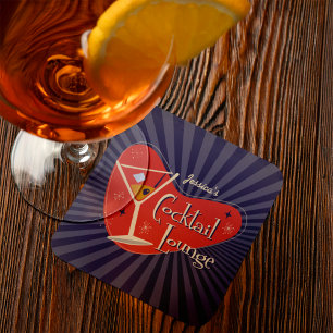 Porta-copo Meio século Estilo Cocktail Lounge