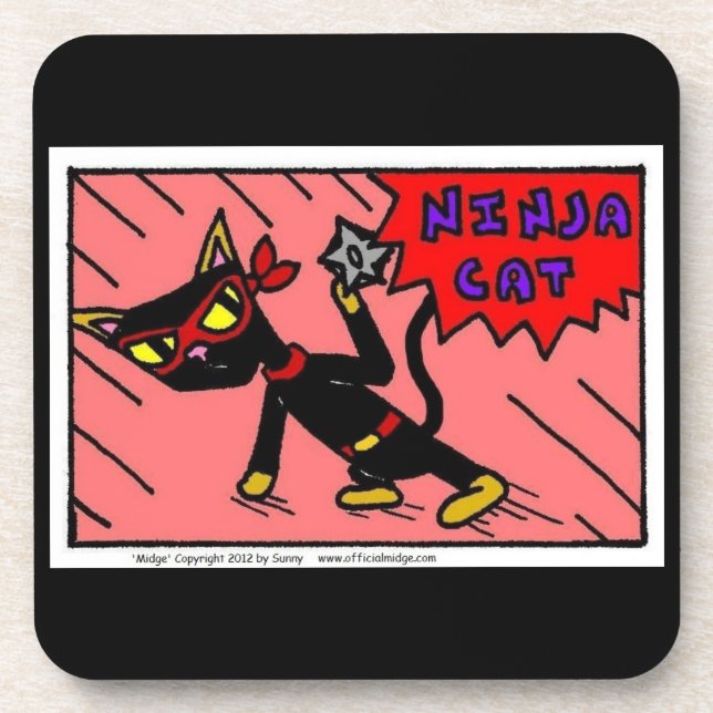 Porta-copo Mel NINJA CAT Coasters - Set of 6 (Frente)