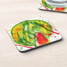 Porta-copo melancia de cor d'água brilhante abstrato