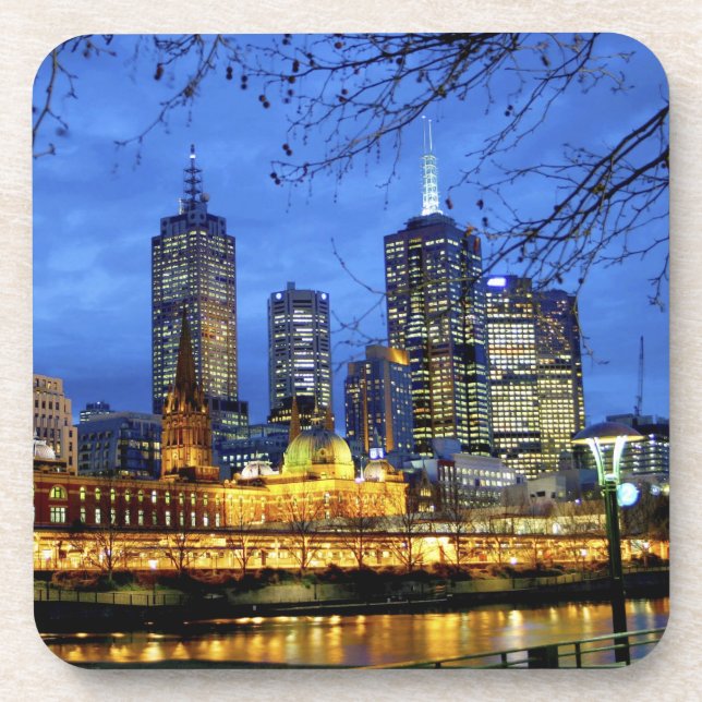 Porta-copo Melbourne, Austrália. Uma visão noturna do (Frente)