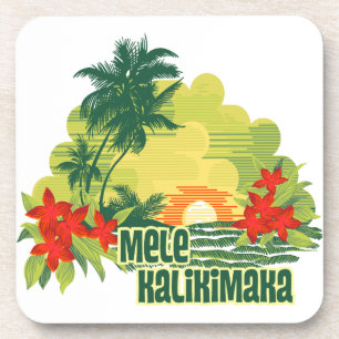 Porta-copo Mele Kalikimaka Ilha Tropical Natal