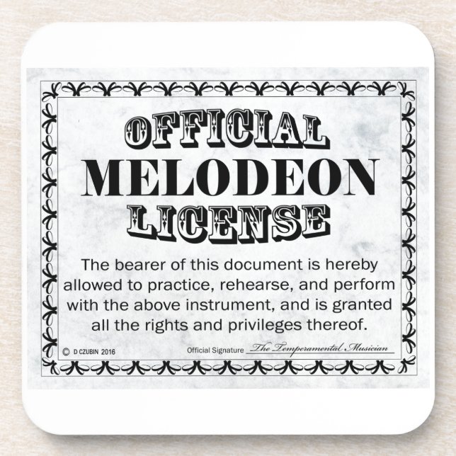 Porta-copo Melodeon License (Frente)