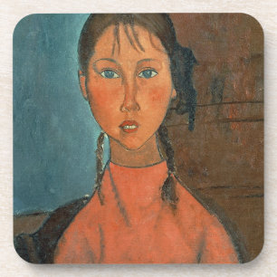 Porta-copo Menina com tranças, c.1918 (óleo em canvas)