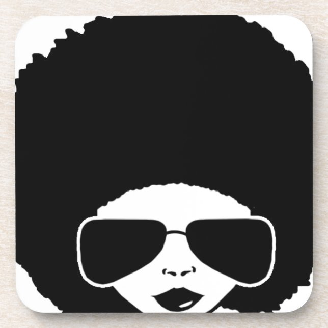 Porta-copo menina retro do Afro (Frente)
