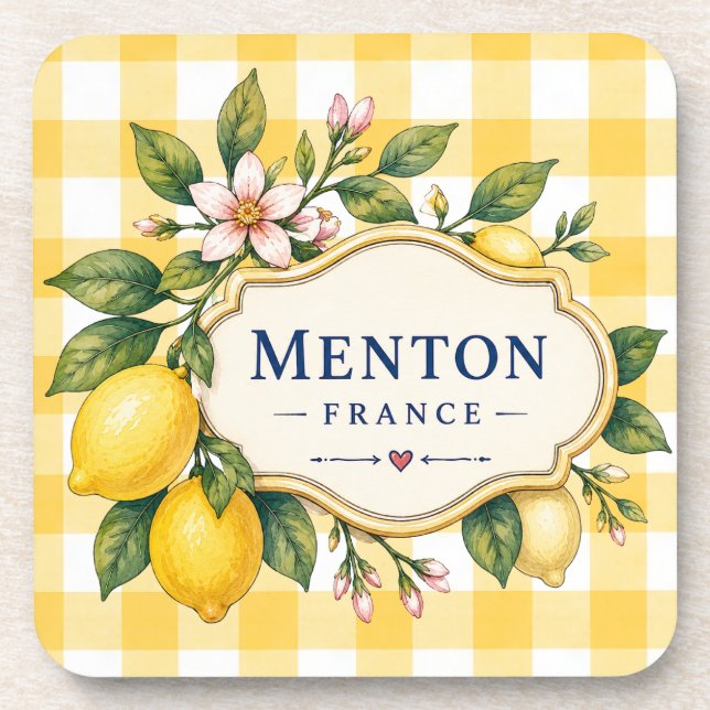Porta-copo Menton Lemon Cote d Azur coasters (Frente)