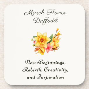 Porta-copo Mês de Nascimento de Março Flor Daffodil Nasciment