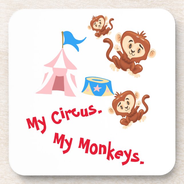 Porta-copo Meu Circo. Meus Macacos. (Frente)