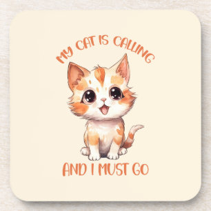 Porta-copo Meu Gato Está Chamando Gato Laranja